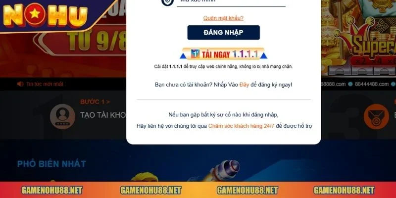 đăng nhập Game Nổ Hũ